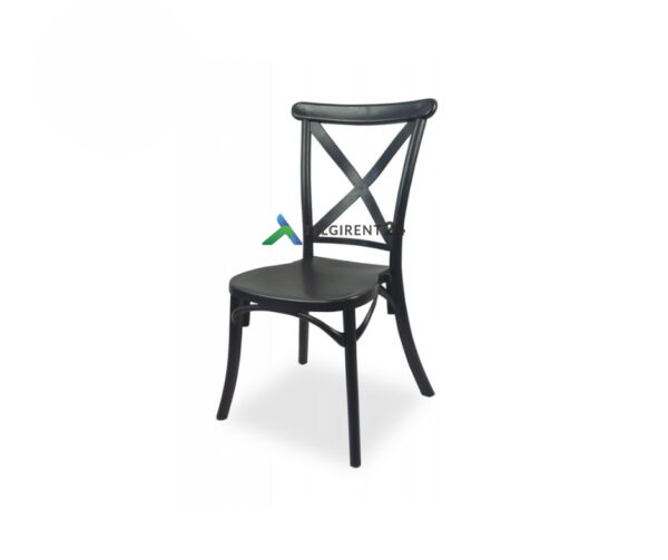 Mustad toolid Cross-Back Toolide rent Mööbli rent Ideaalne tool pulmadesse