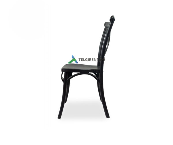 Mustad toolid Cross-Back Toolide rent Mööbli rent Ideaalne tool pulmadesse