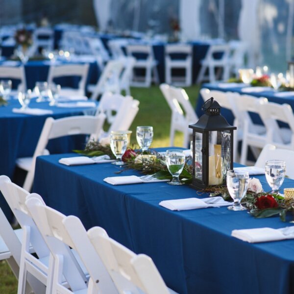 blue tablecloths